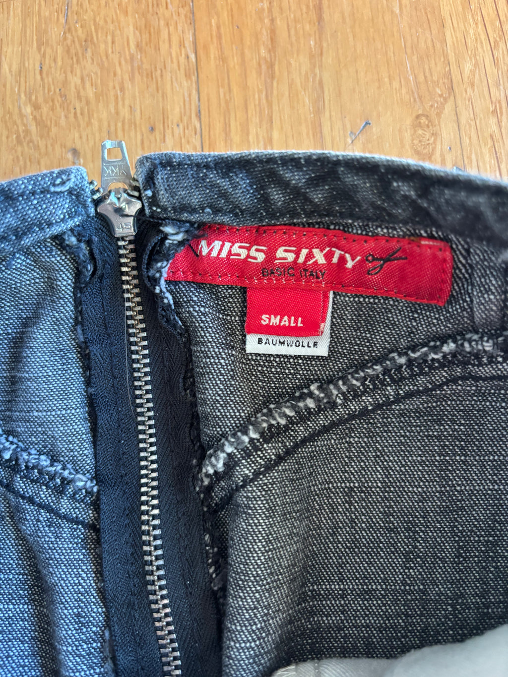 Gonna Miss Sixty denim grigio ricamata fiori
