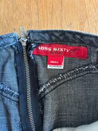 Gonna Miss Sixty denim grigio ricamata fiori