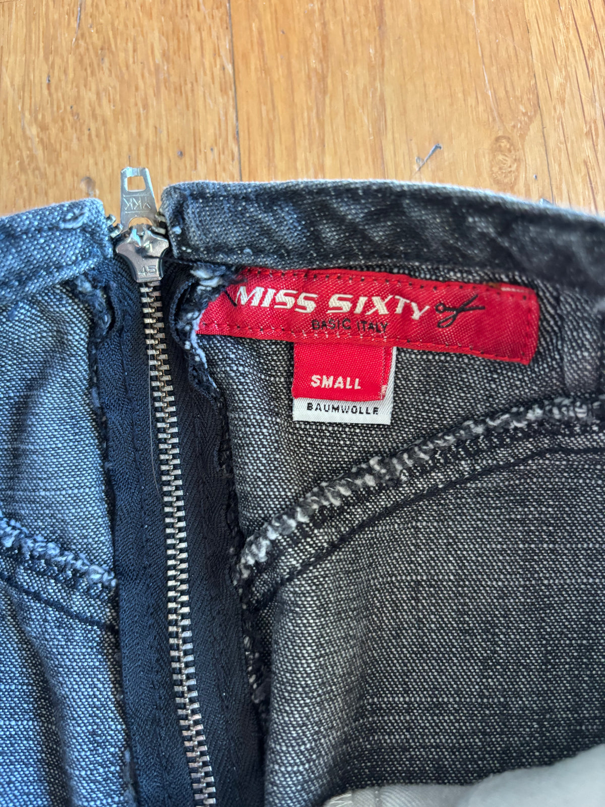 Gonna Miss Sixty denim grigio ricamata fiori