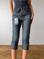 Jeans Capri scuri affusolati chic anni 90