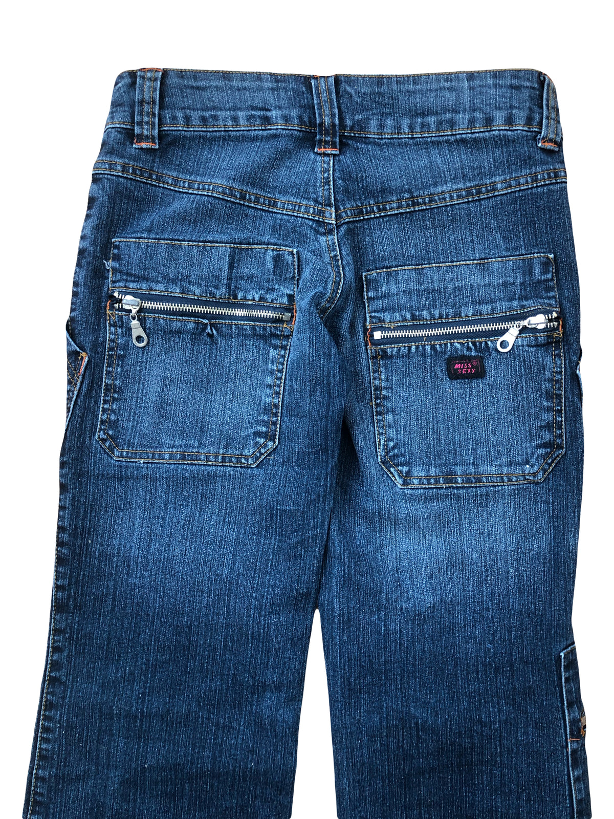 Low-rise cargo jeans with zip