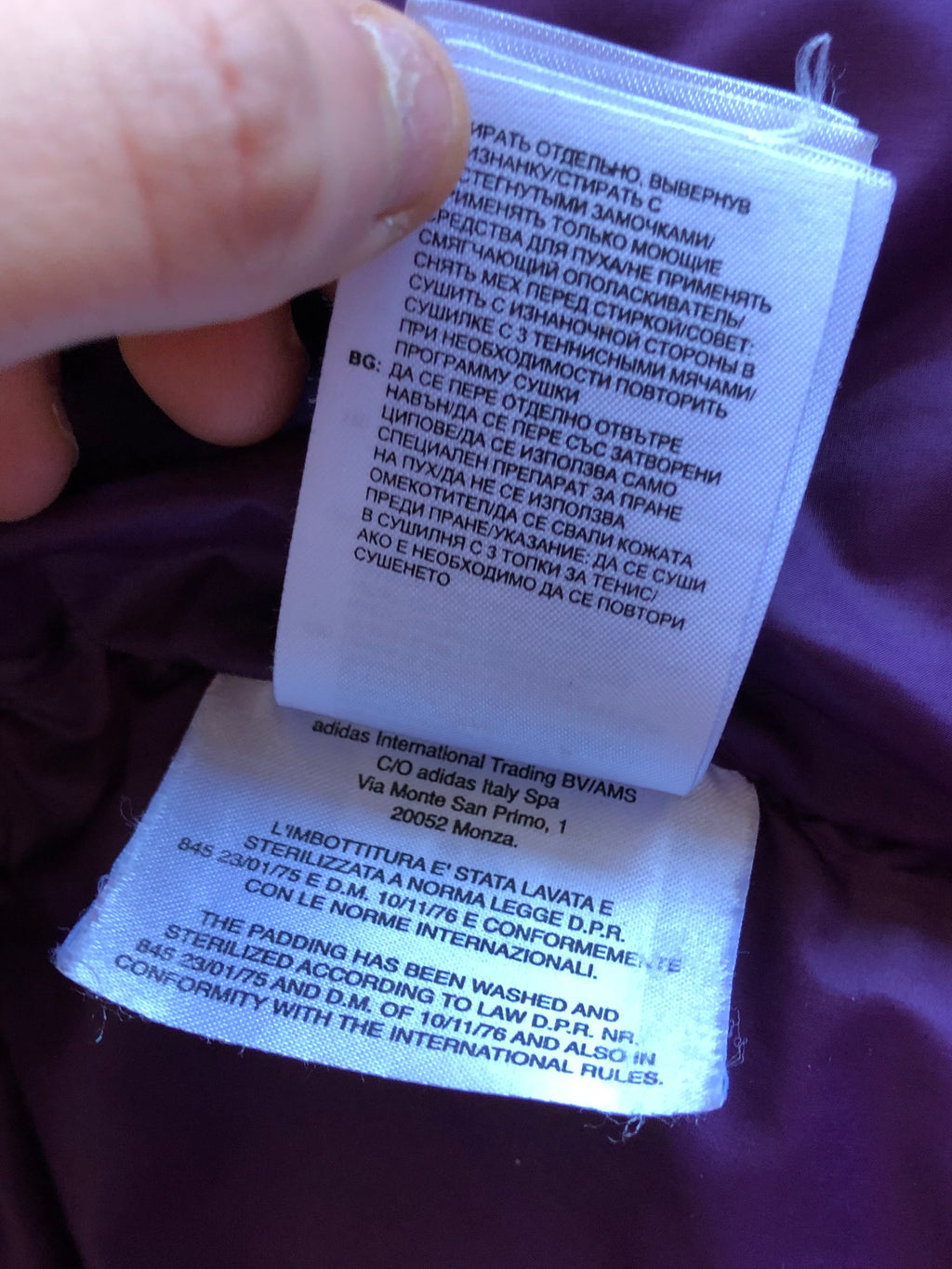 Giubbotto Adidas Vintage viola anni 2000