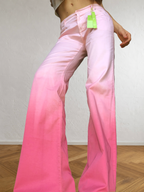 Pantalon évasé dégradé rose et fuchsia
