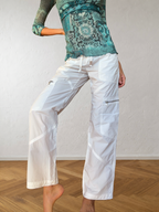 Pantalon cargo parachute blanc GAS années 2000