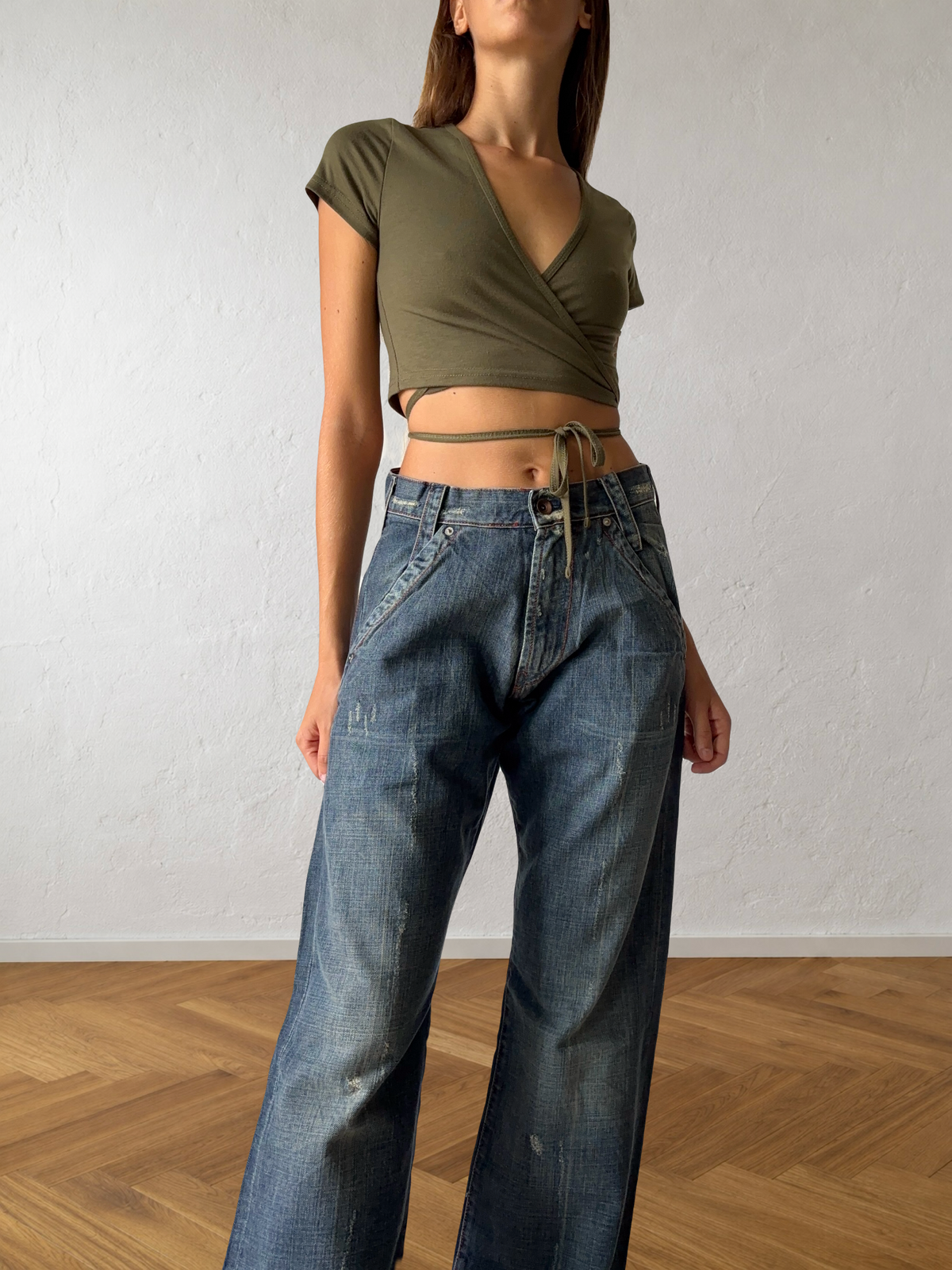 Jean Energie baggy gris évasé années 90