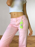 Pantalon évasé dégradé rose et fuchsia