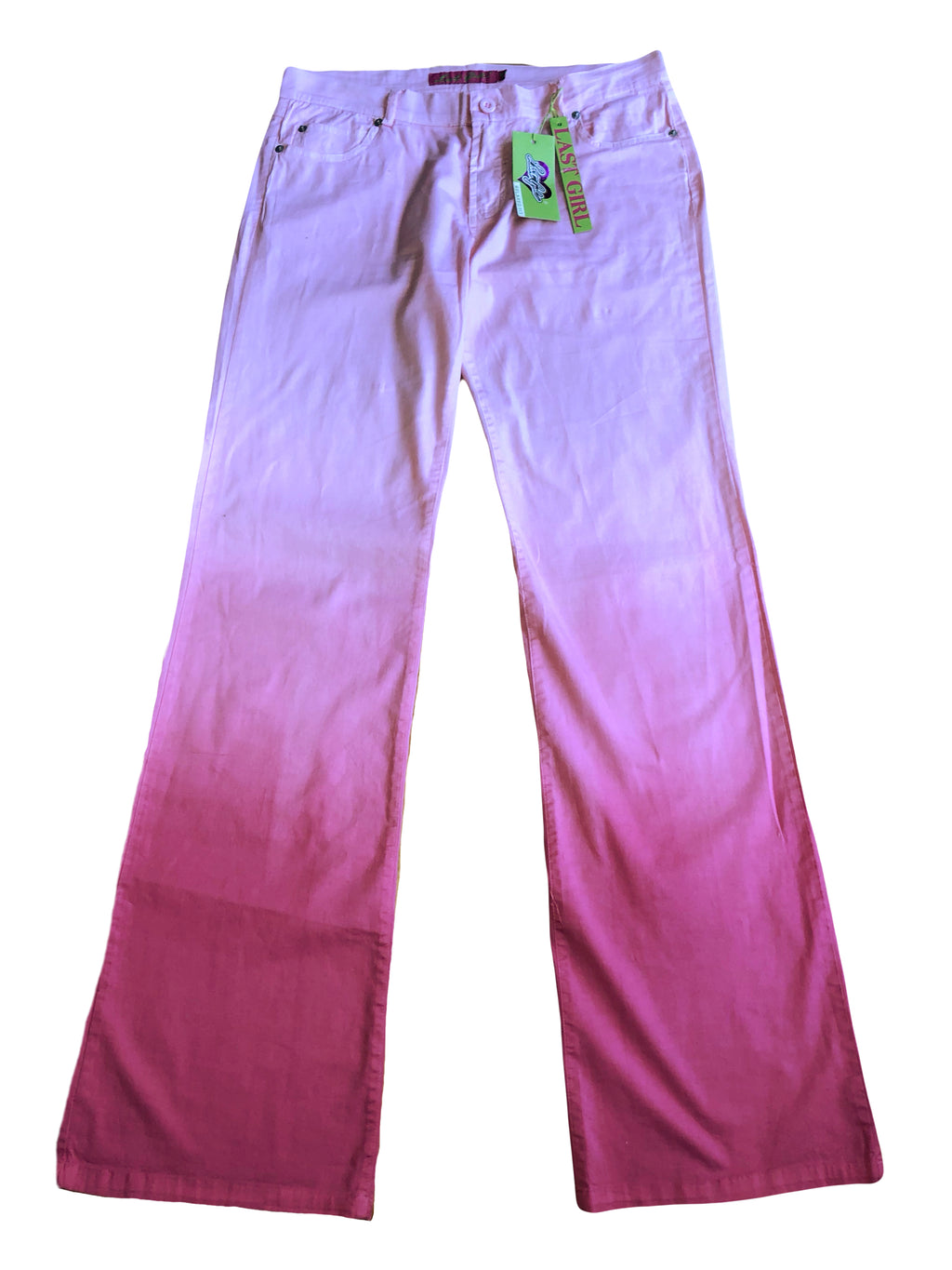 Pantalon évasé dégradé rose et fuchsia