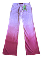Pantalon évasé dégradé rose et fuchsia
