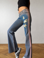 Jeans svasati disegni fatti a mano anni 2000