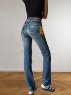 Jeans anni 90 dritti dettagli cargo