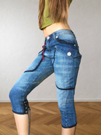 Jeans Capri cargo a vita bassa anni 2000