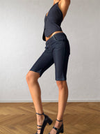 Short en jean taille basse années 2000
