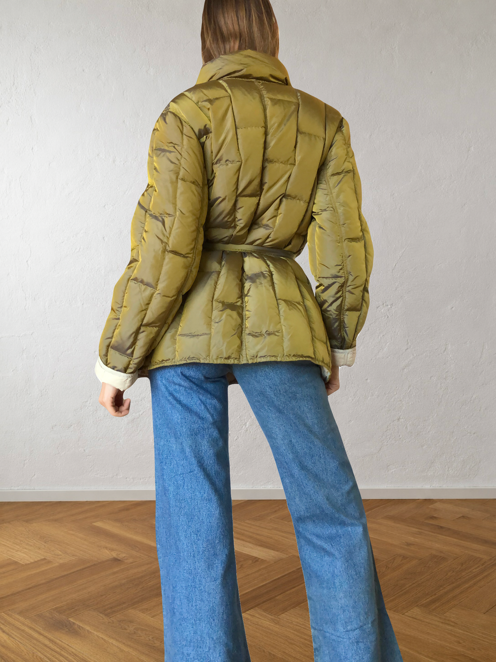 Giubbotto reversibile beige e verde anni 90