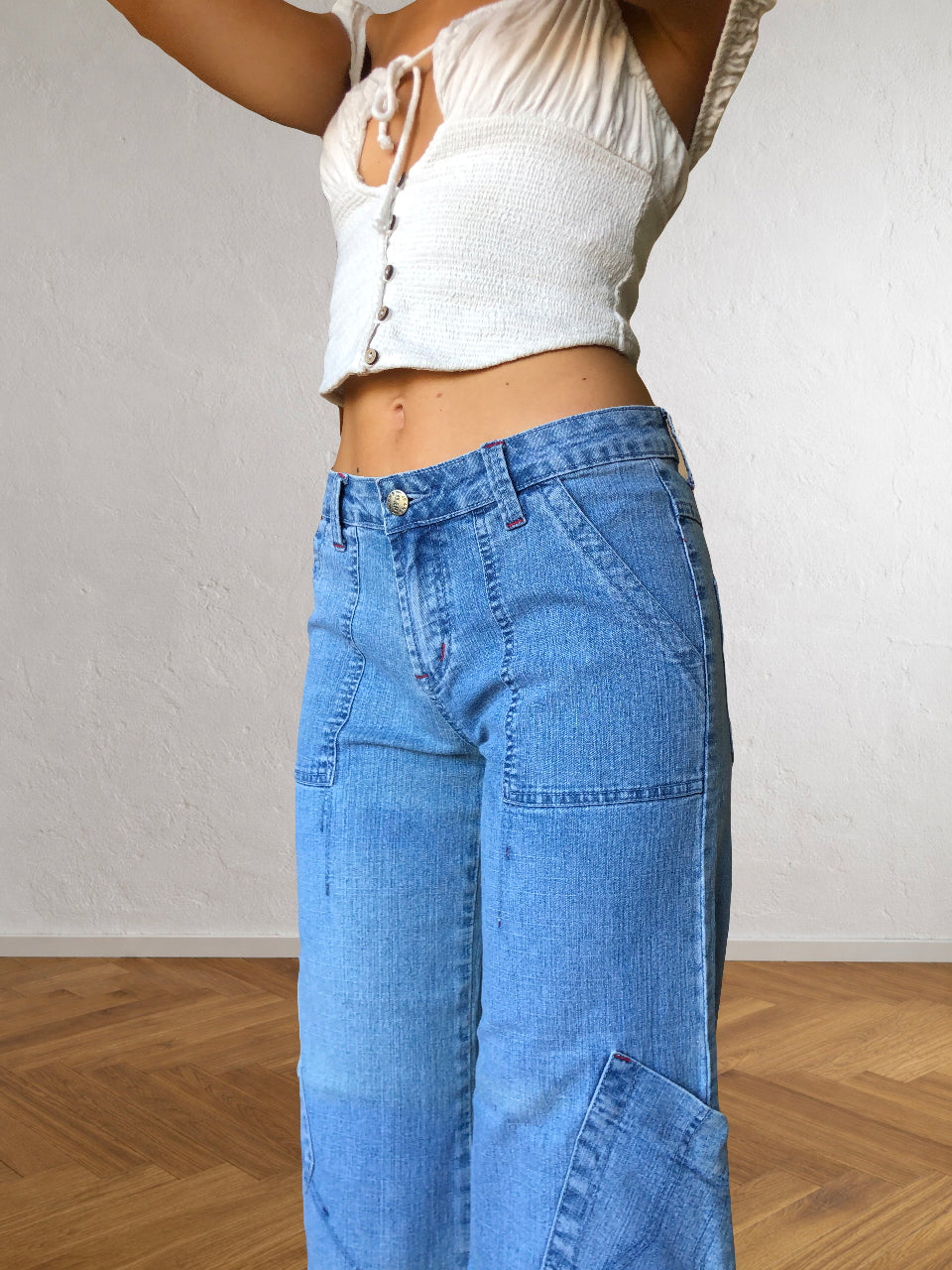 Jeans Vintage anni 90. Cargo Tasche diagonali