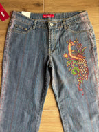 Jeans svasati con disegni fatti a mano anni 2000