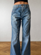 Jeans anni 90 gamba ampia dettagli cargo