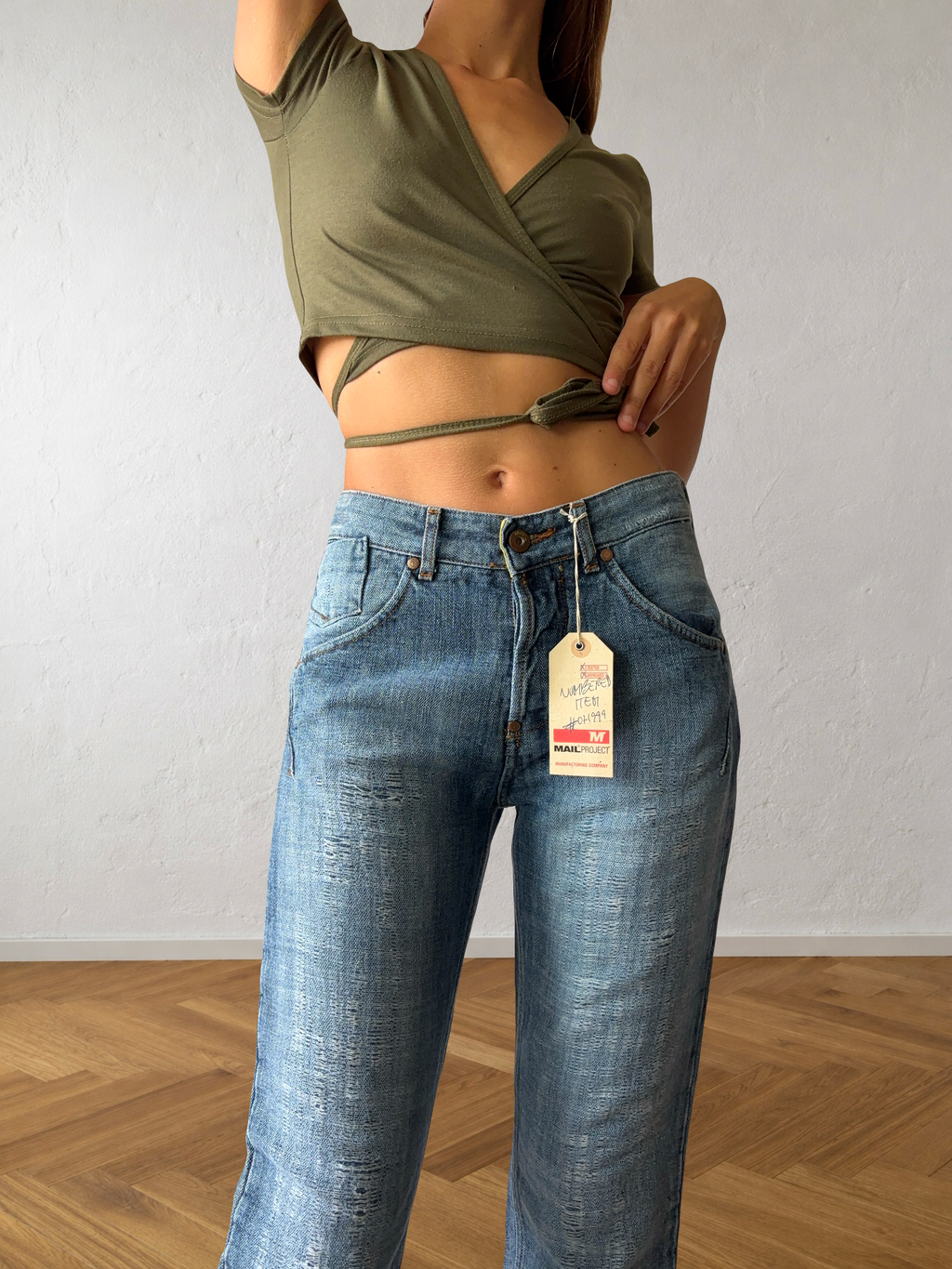 90s light-wash straight bootcut jeans