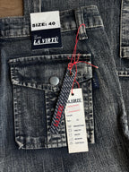 Jeans svasati cargo con disegni fatti a mano anni 2000