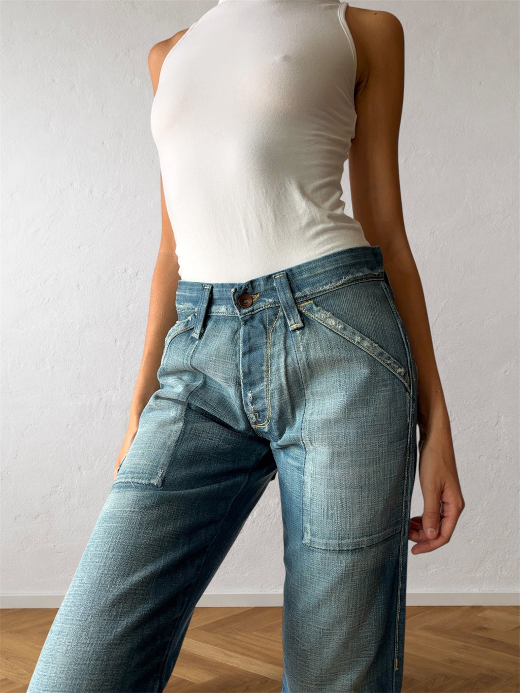 Jack & Jones anni 90 blu slavato cargo
