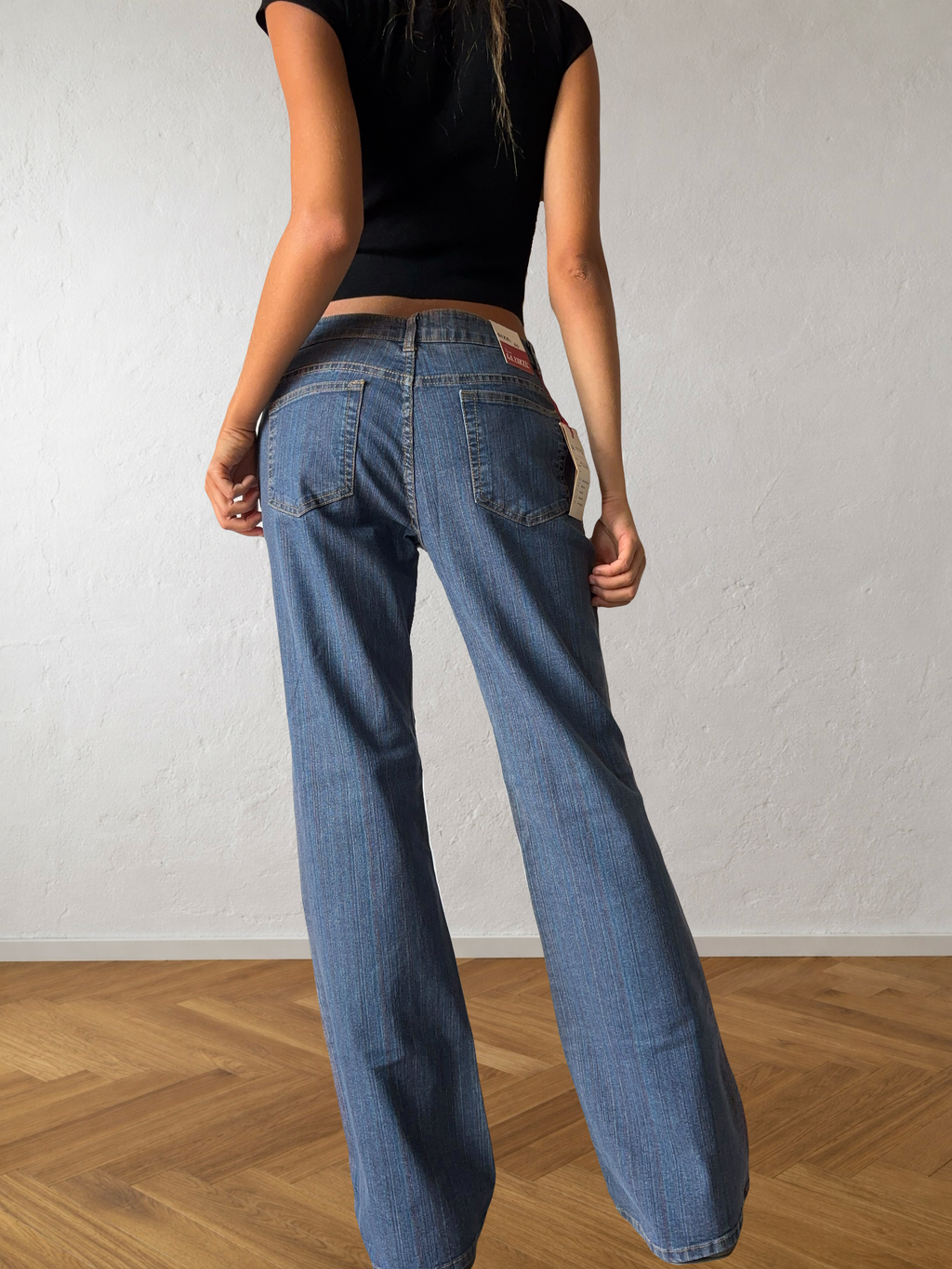 Jeans svasati con disegni fatti a mano anni 2000