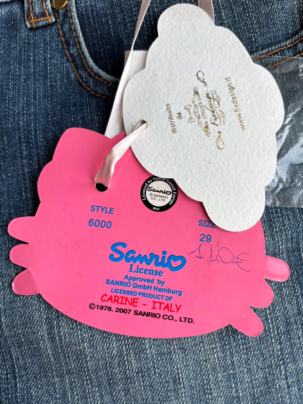 Jean Hello Kitty taille basse années 2000