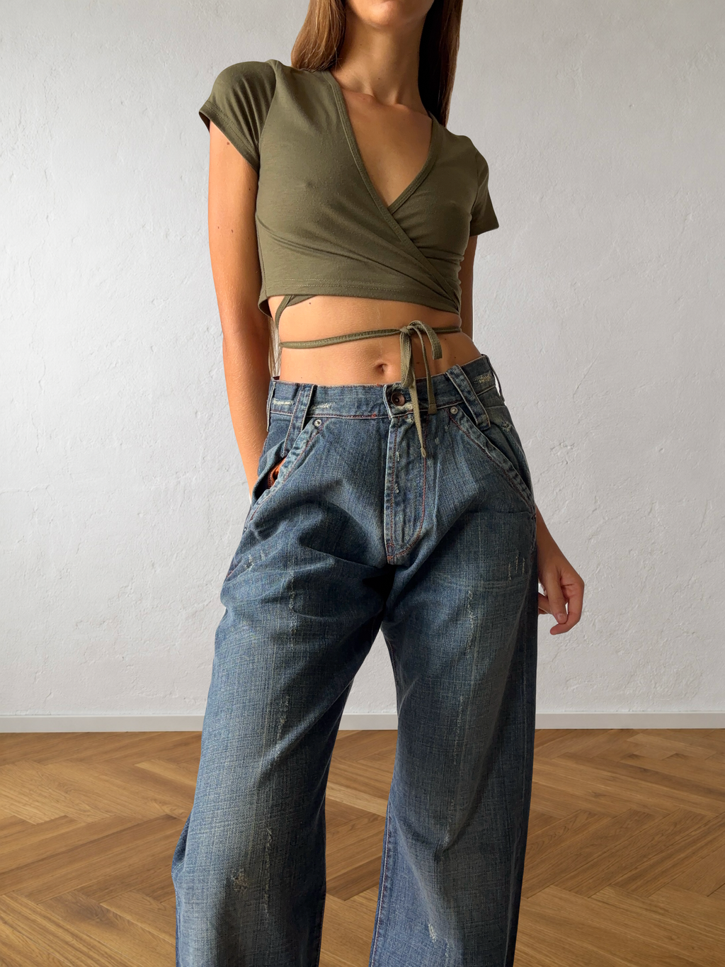 Jean Energie baggy gris évasé années 90