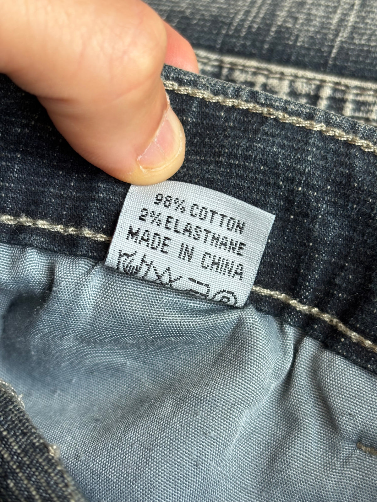 Jean cargo évasé avec motifs faits main années 2000
