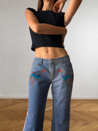 Jeans svasato disegni fatti a mano anni 2000