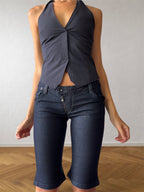Short en jean taille basse années 2000