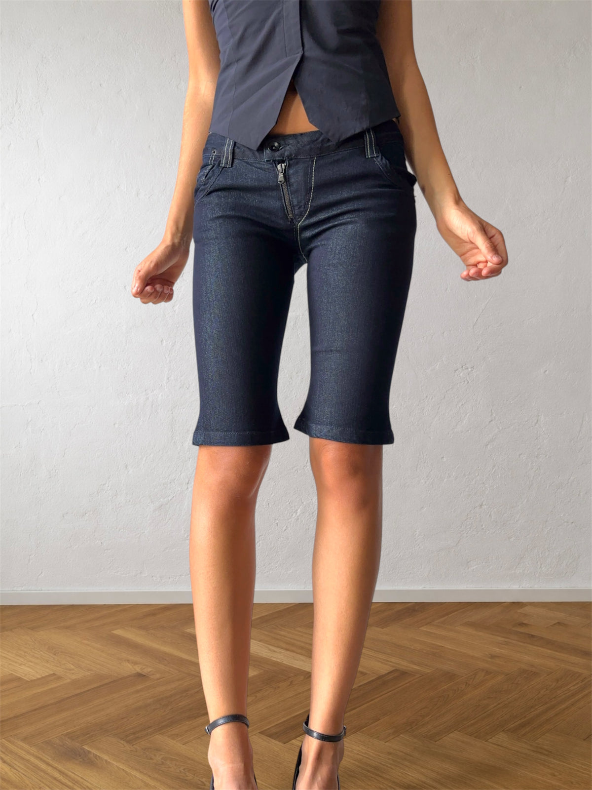 Short en jean taille basse années 2000