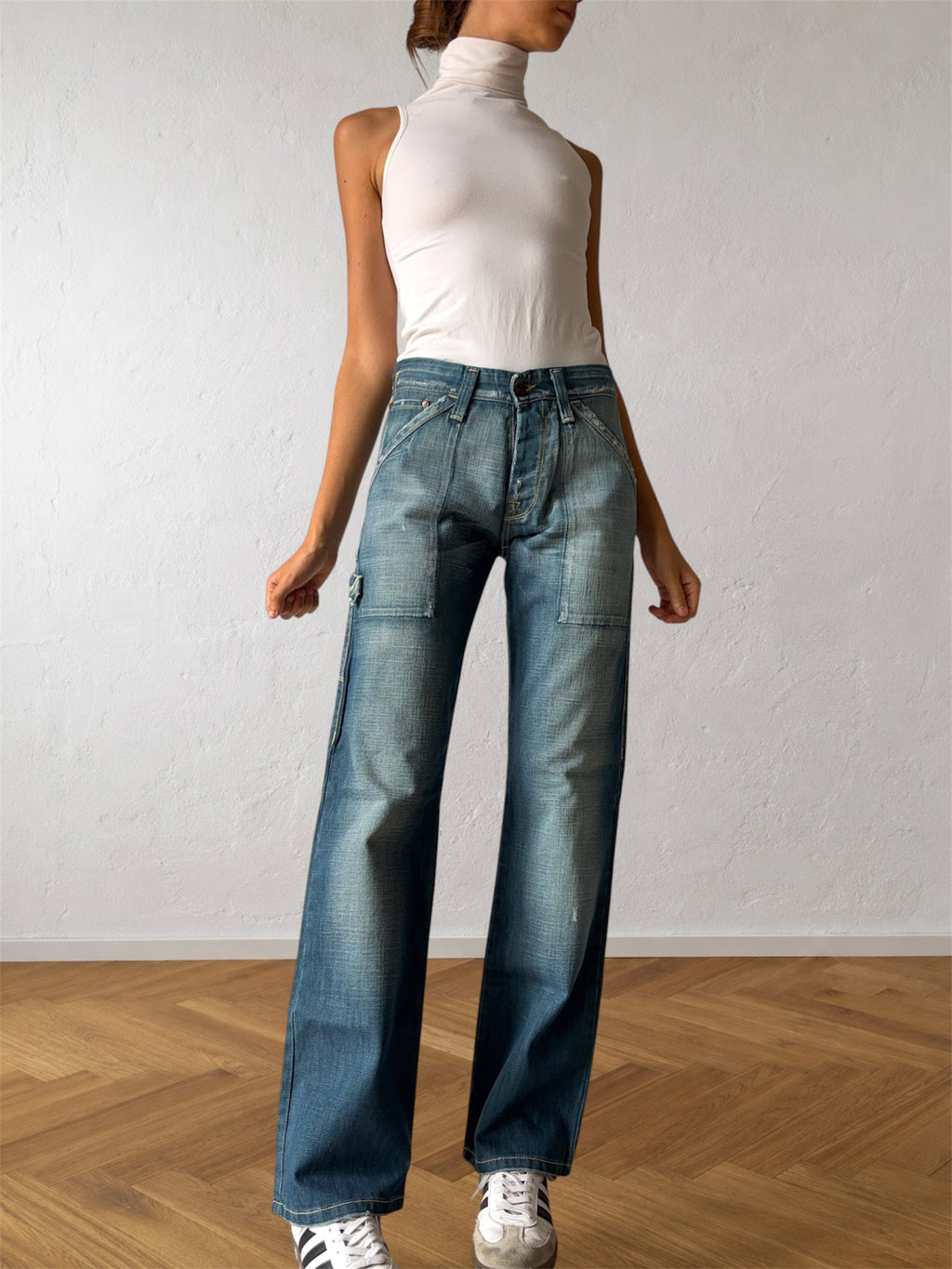 Jack & Jones anni 90 blu slavato cargo