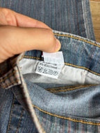 2000s flared jeans with hand-drawn designs