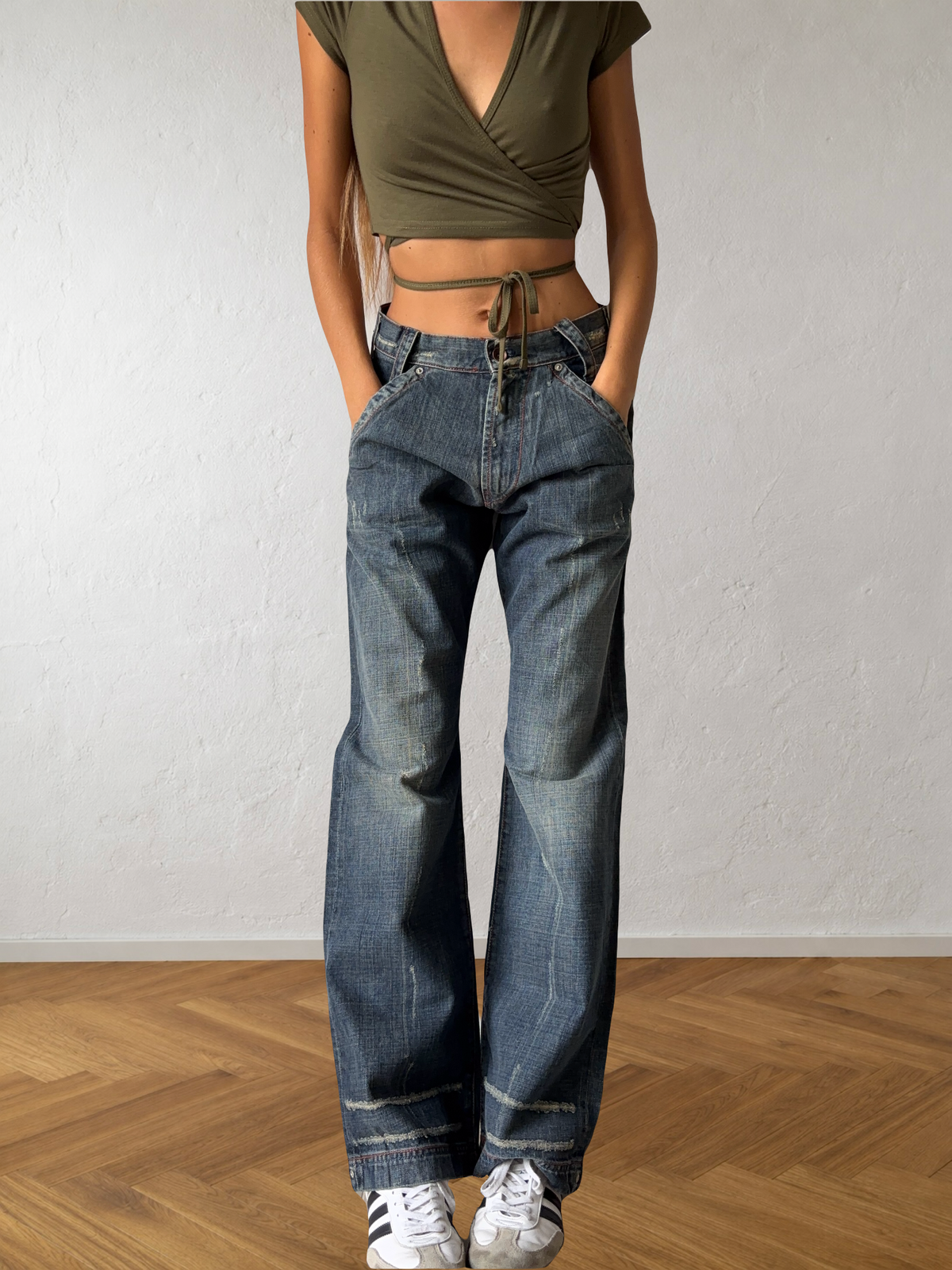 Jean Energie baggy gris évasé années 90
