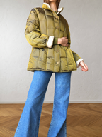 Giubbotto reversibile beige e verde anni 90