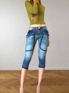 Jeans Capri cargo a vita bassa anni 2000