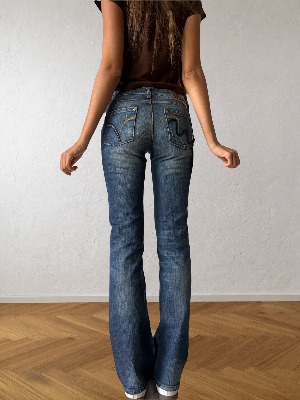 Jeans svasati Bootcut a vita bassa anni 2000