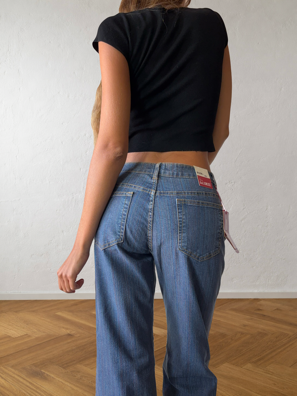 Jeans svasati con disegni fatti a mano anni 2000