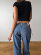 Jeans svasati con disegni fatti a mano anni 2000