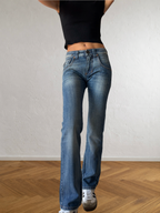 Jeans anni 90 dritti dettagli cargo