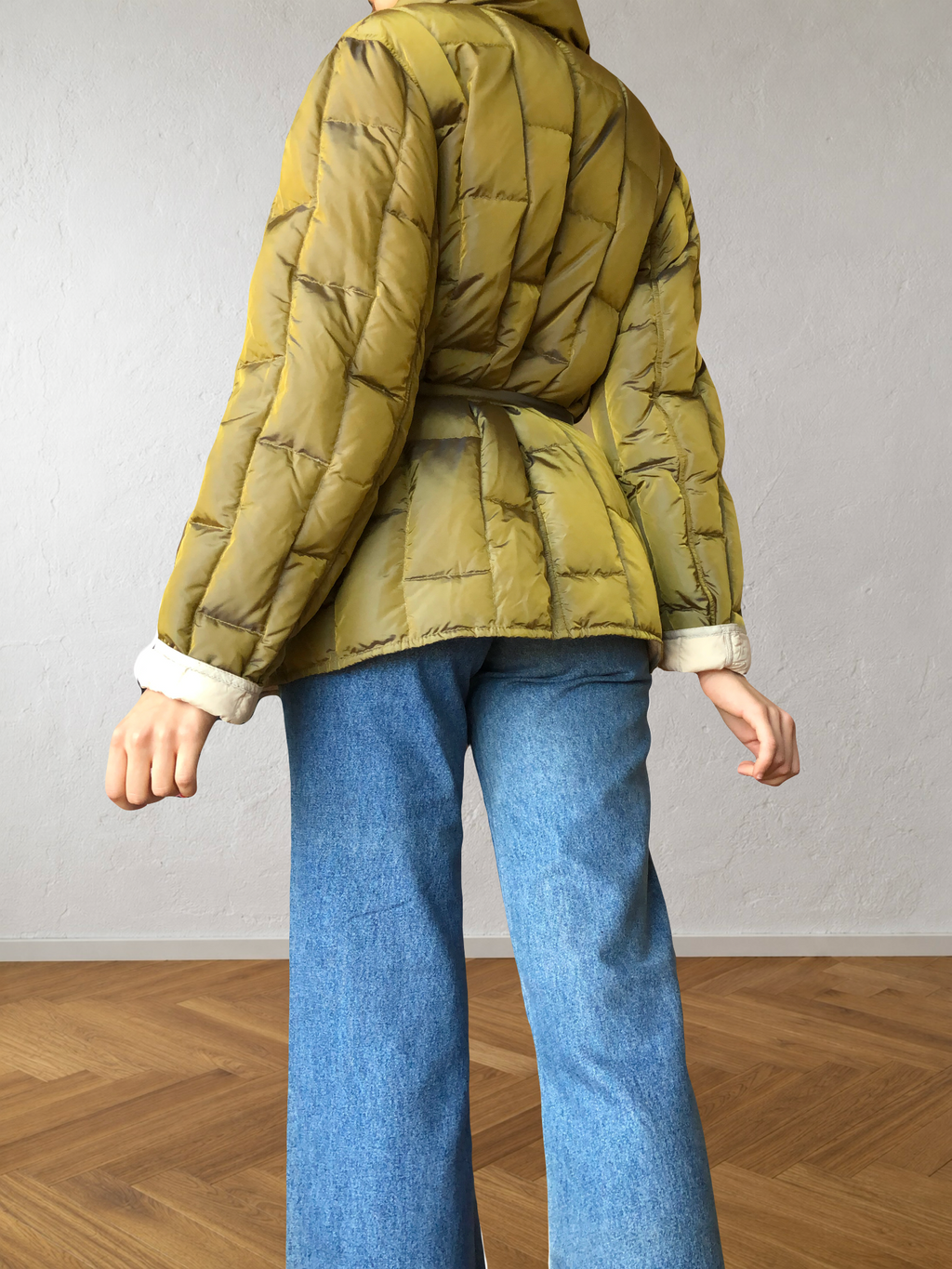 Giubbotto reversibile beige e verde anni 90