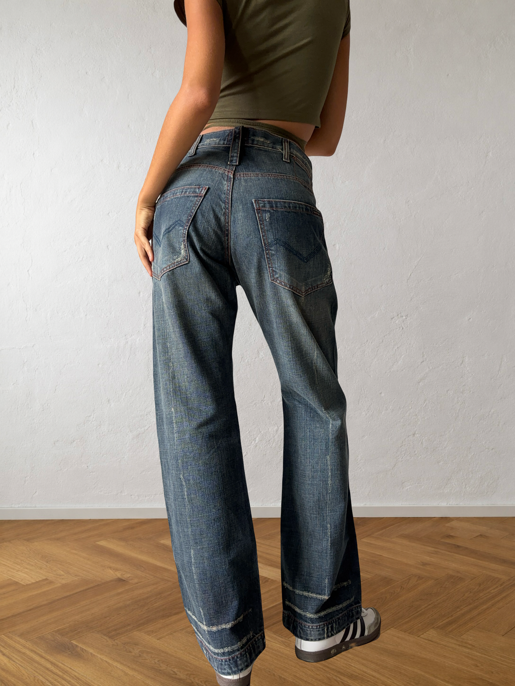Jean Energie baggy gris évasé années 90