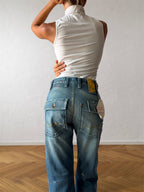 Jack & Jones anni 90 blu slavato cargo