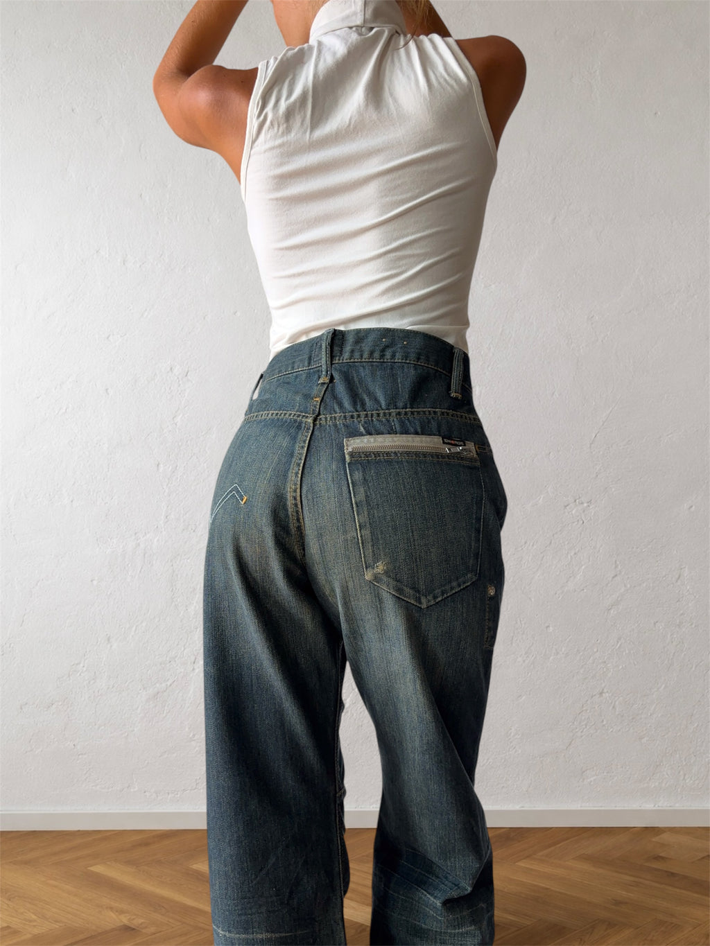 90s Energie Miss Sixty cargo jeans with back zipper
