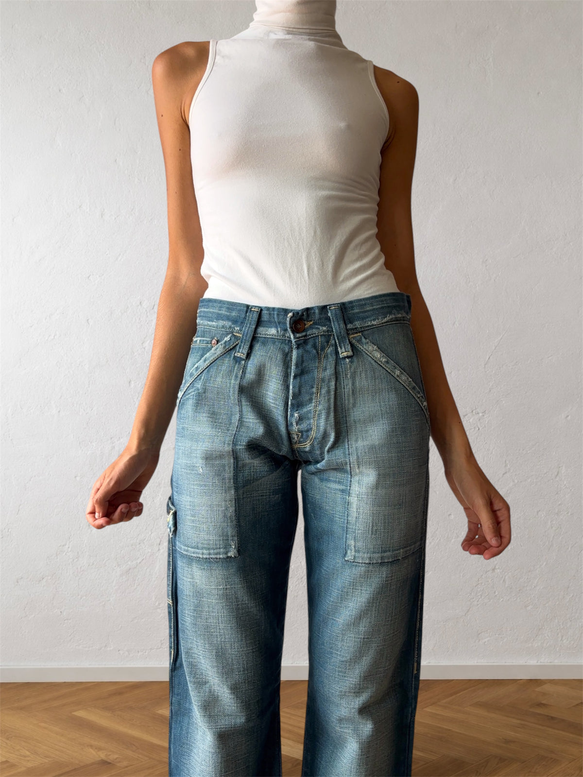 Jack & Jones anni 90 blu slavato cargo