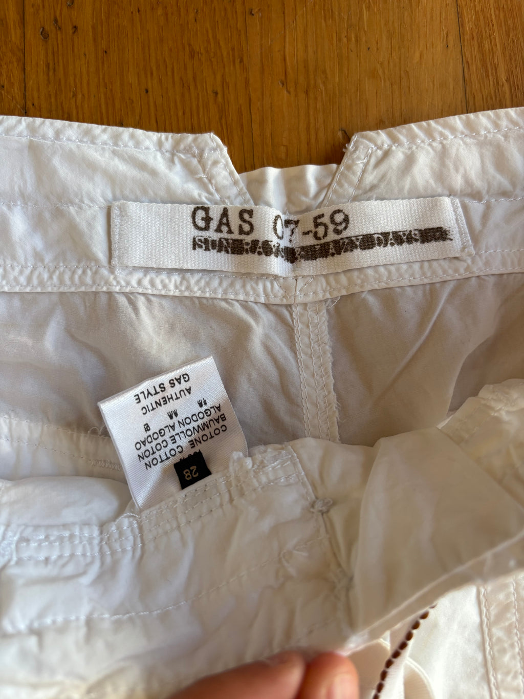 Pantalon cargo parachute blanc GAS années 2000