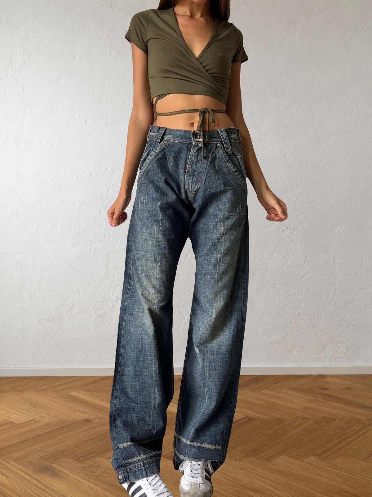 Jean Energie baggy gris évasé années 90