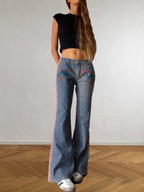 Jeans svasato disegni fatti a mano anni 2000