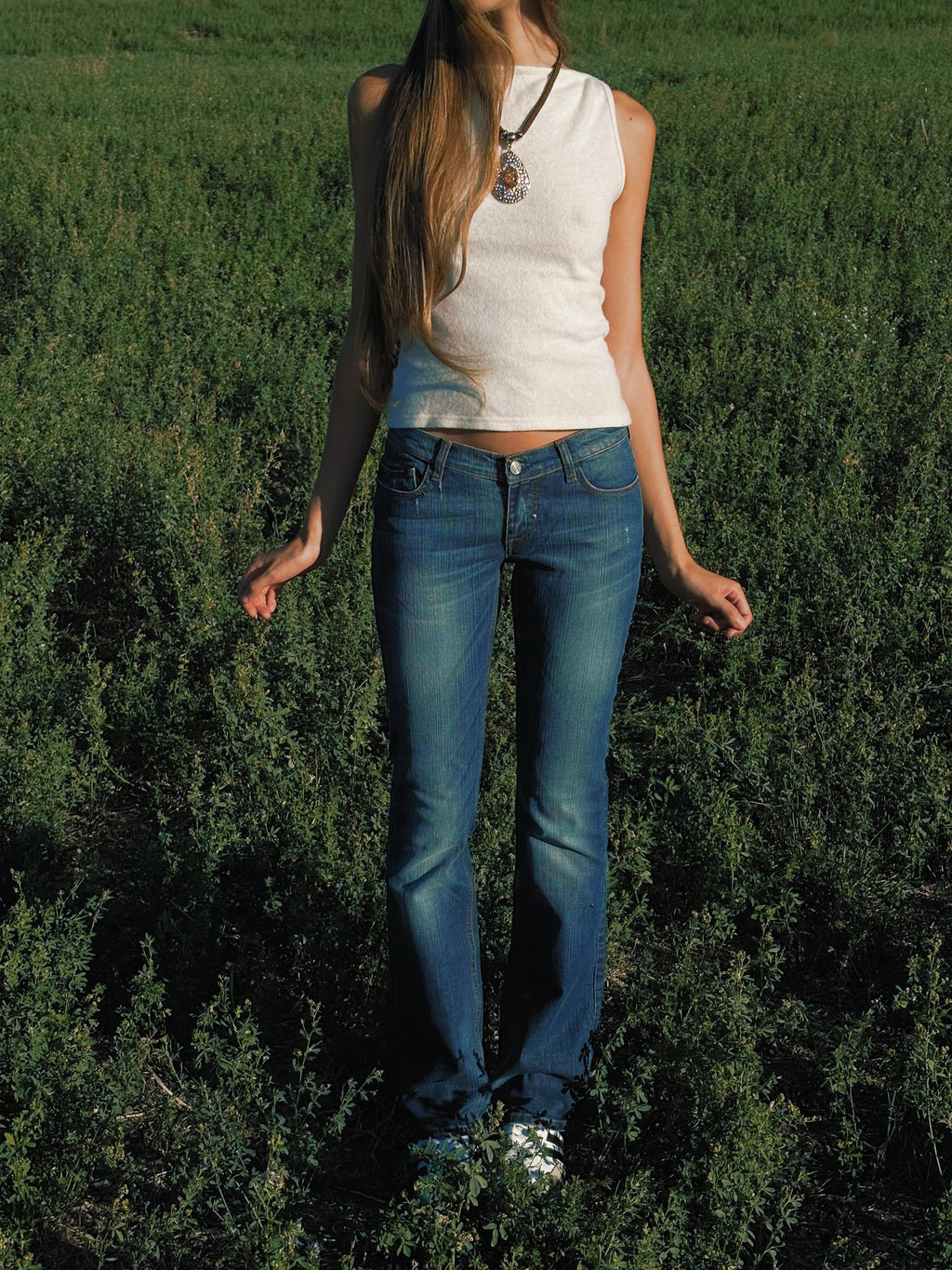 Jeans svasati Bootcut a vita bassa anni 2000