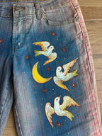 Jeans svasati disegni fatti a mano anni 2000
