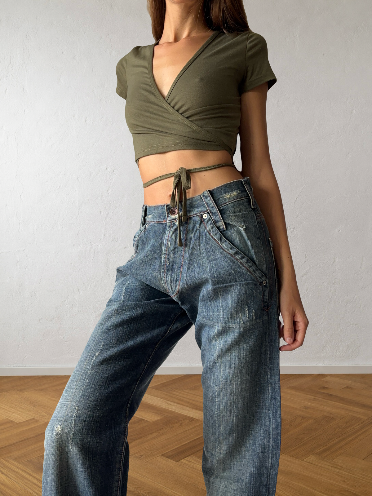 Jean Energie baggy gris évasé années 90